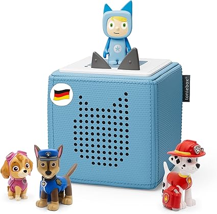 tonies Toniebox Extrapack – Toniebox Starterset blau + 3 Hörfiguren